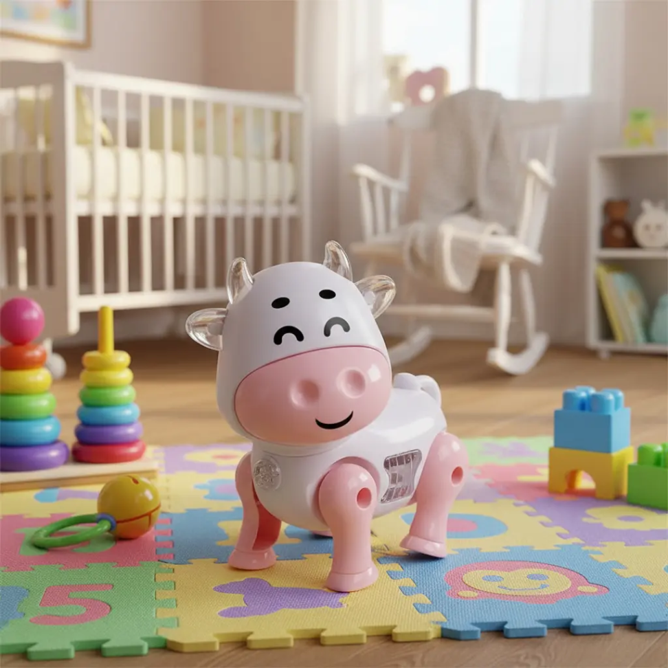 Vaquinha Infantil Musical Anda com Som e Luzes Rgb - #4