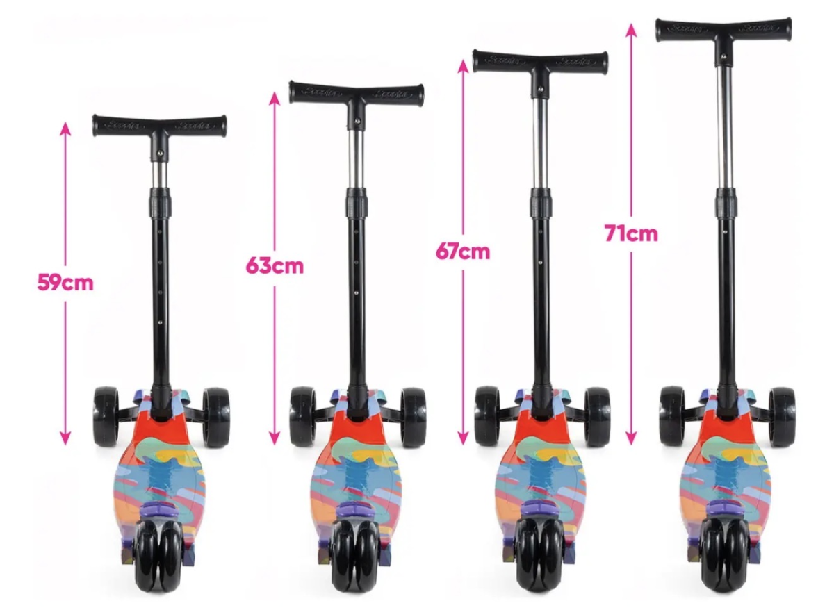 Patinete Infantil 3 Rodas Dobrável Com Led