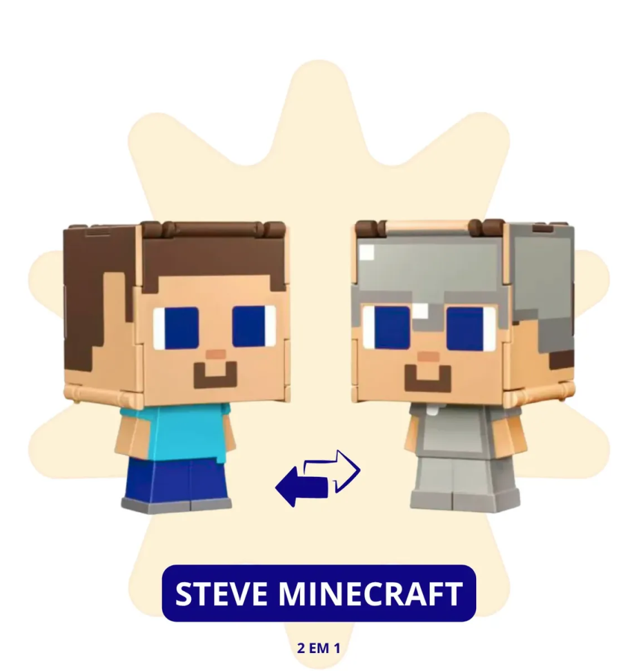 Boneco Minecraft 2 Em 1