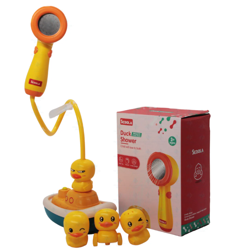 Brinquedo De Banho - Patinho com Chuveiro Esguicha Água e Mergulha