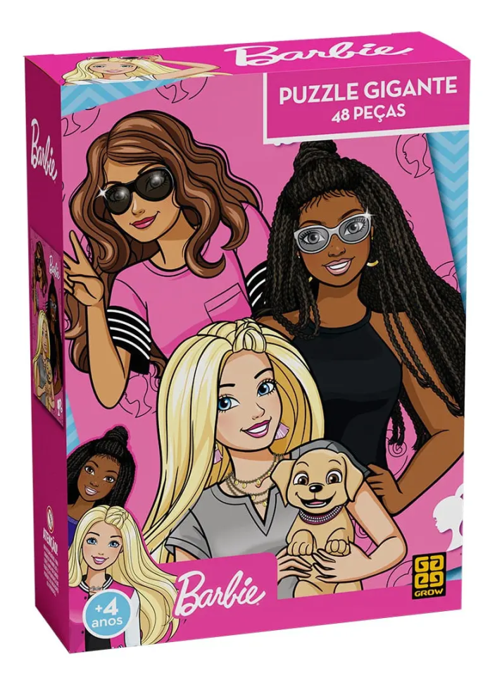 Quebra-Cabeça Barbie Peças Grandes Com 48 Peças Grow
