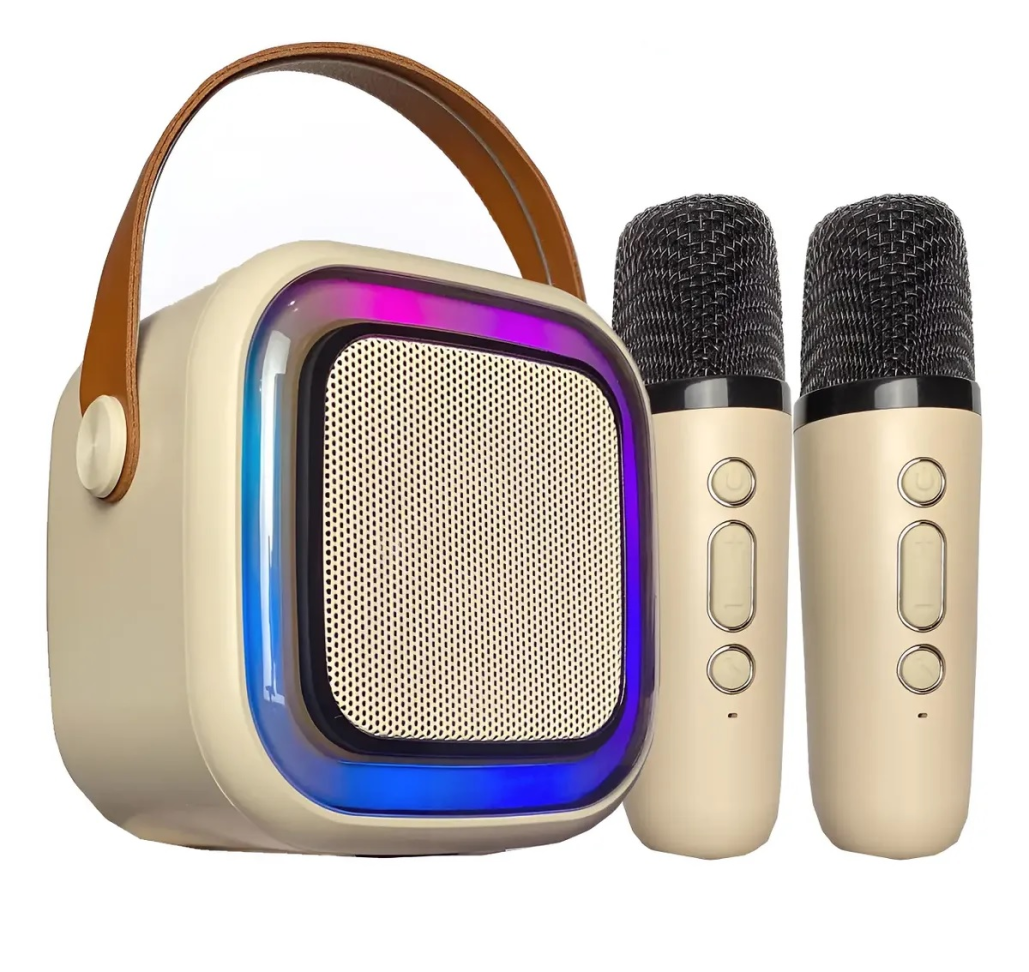 Caixinha Som Karaokê 2 Microfones Bluetooth
