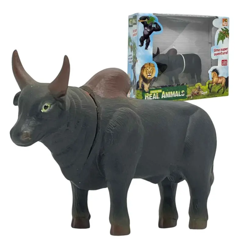 Coleção Mini Animais Da Fazenda em Vinil - Cavalo Vaca Porco Touro - 4 modelos - #3