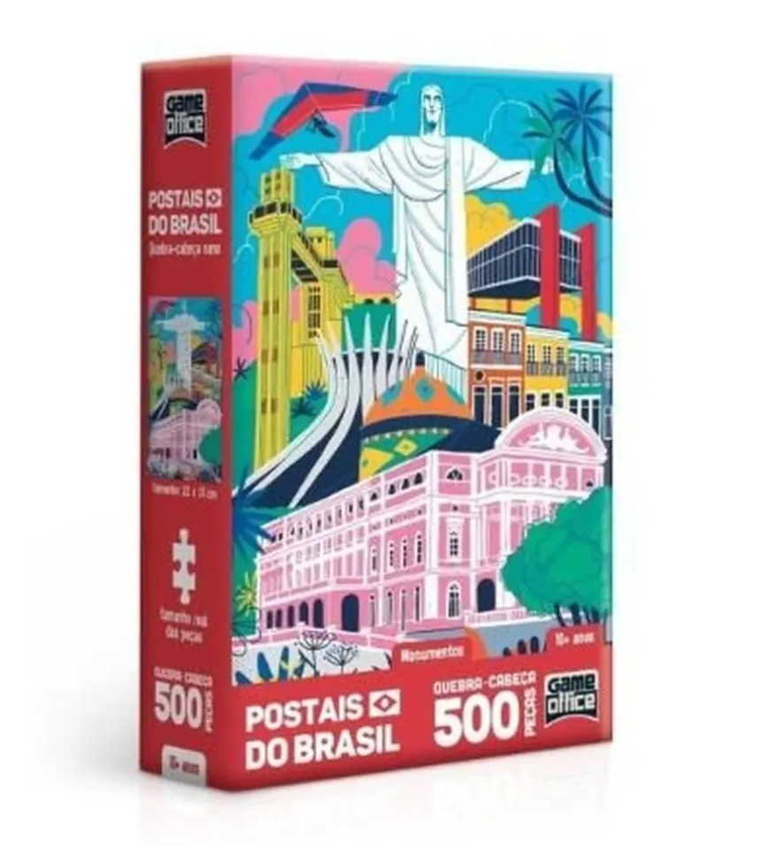 Quebra Cabeça Postais Do Brasil Monumentos 500 Peças