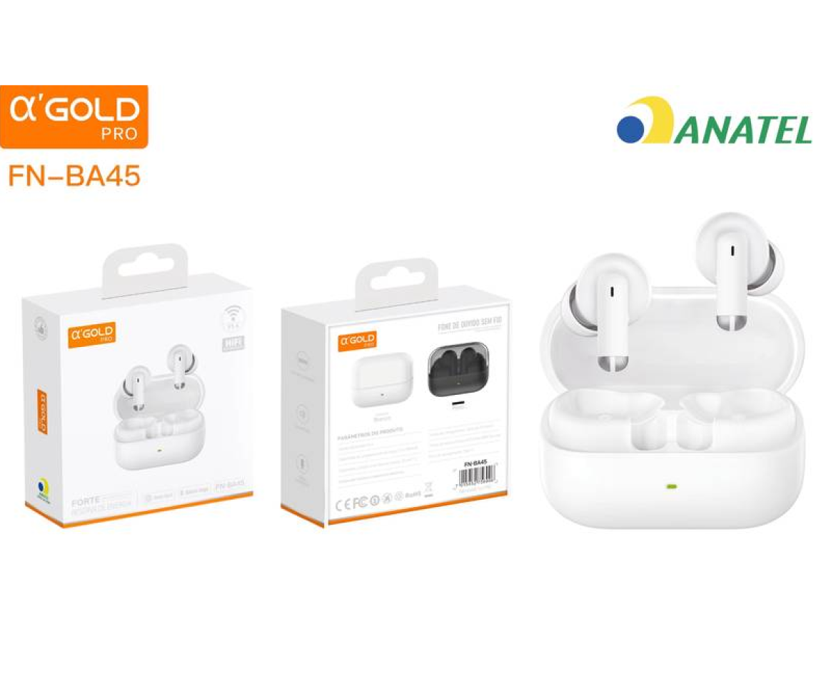Fone Bluetooth Pro Fn-ba45 Sem Fio Cor Branco