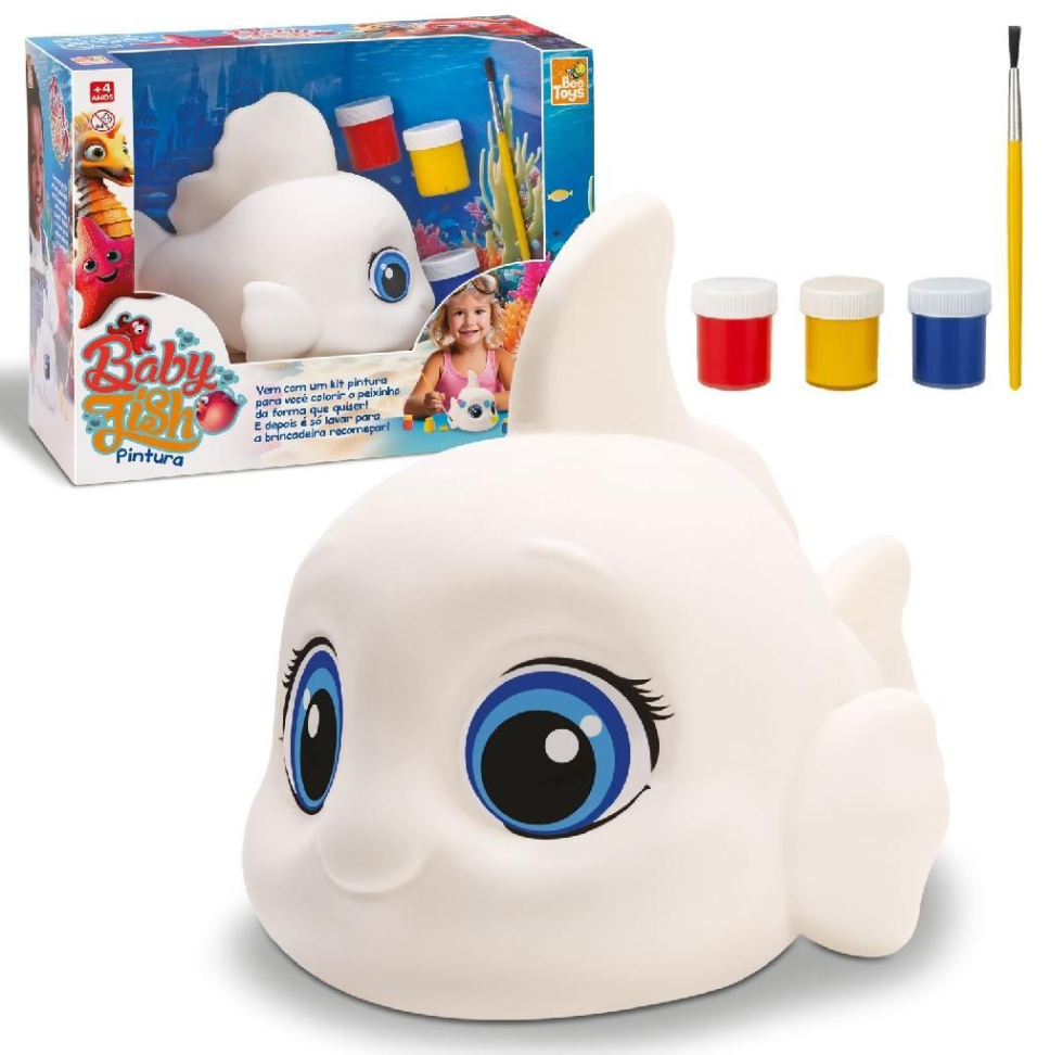 Peixe Baby Fish de Pintura Com Tintas e Pincel