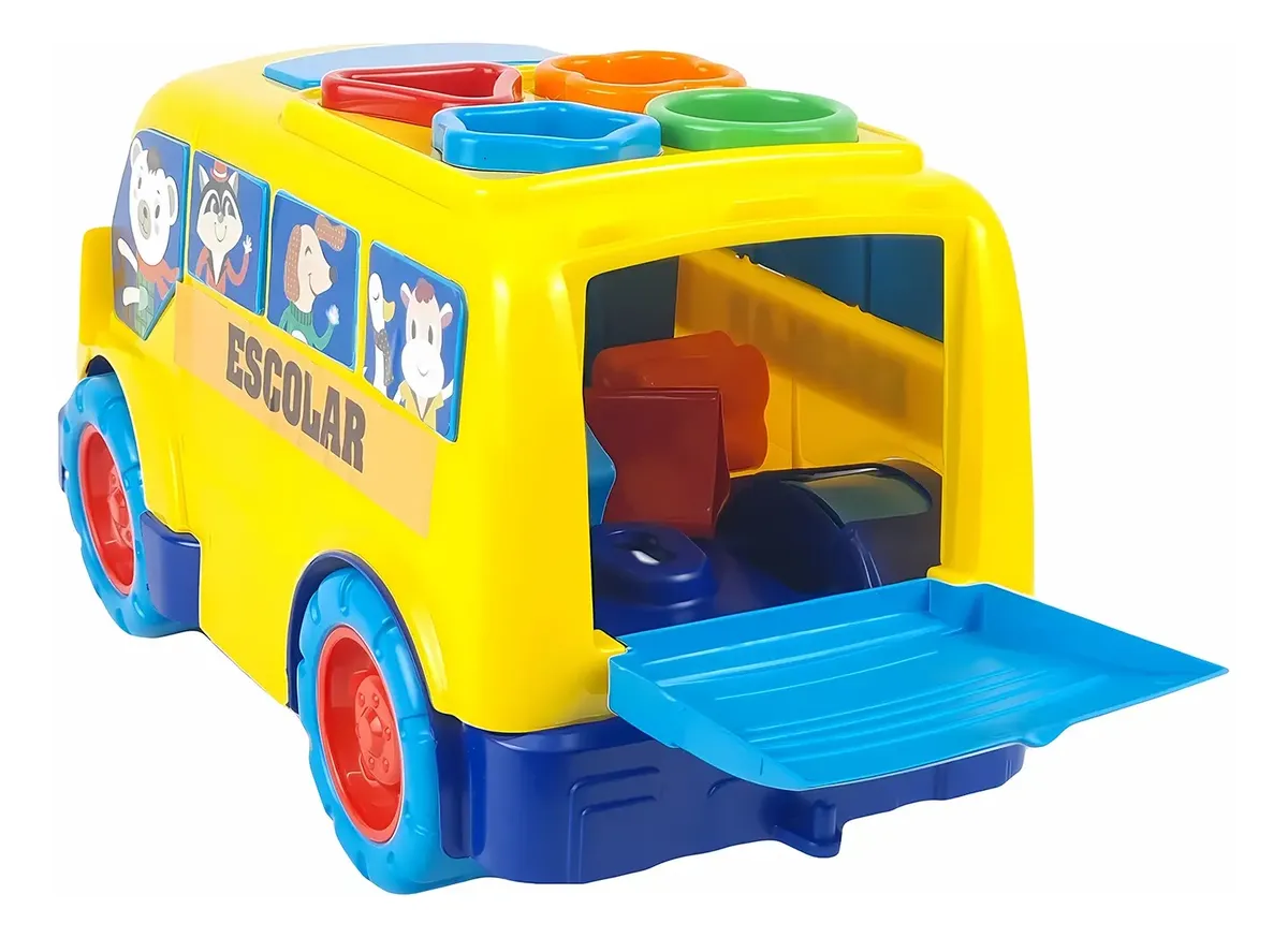 Onibus Didático c/ Peças e Encaixe Pedagógico