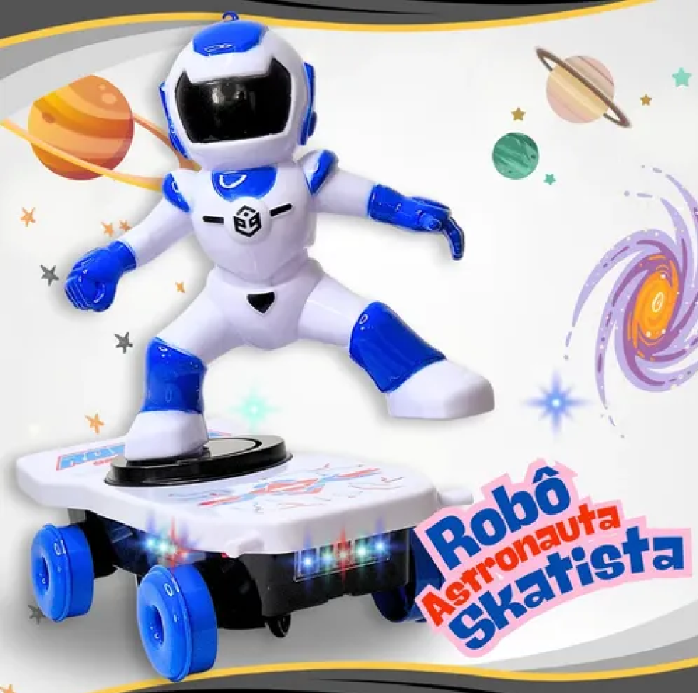 Astronauta Skatista Bate e Volta c/ Luz e Som