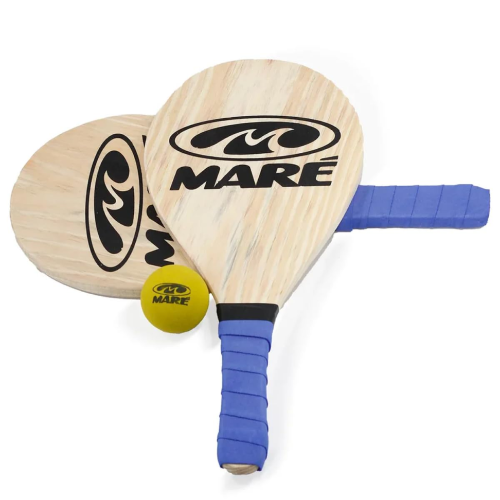 Raquete Frescobol De Madeira Maré + 1 Bolinha | Kit Jogo Raquete Frescobol