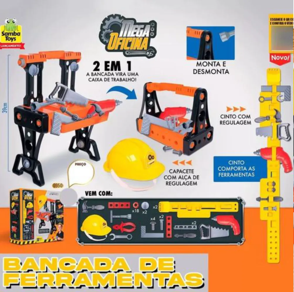 Kit Mega Oficina Bancada De Ferramentas 45 Peças - #3
