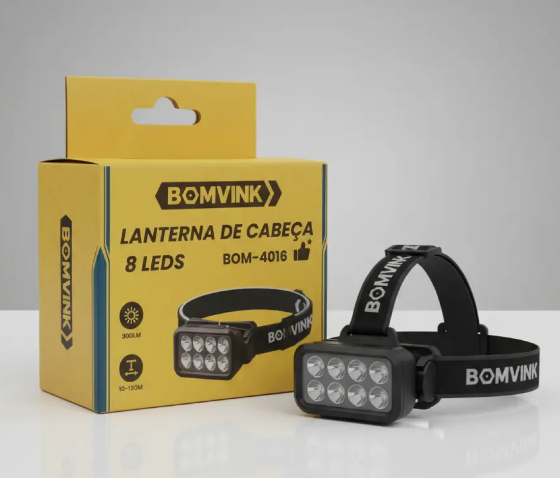 Lanterna De Cabeça 8 Leds