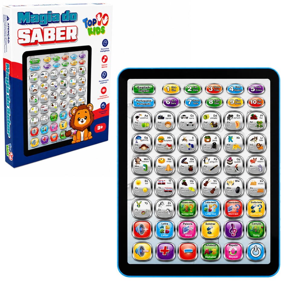 Mini Tablet Interativo Bilingue Portugues E Ingles