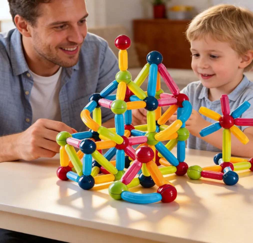 Kit Blocos Magnetico Tubos e Bolinhas Grandes 24Pçs