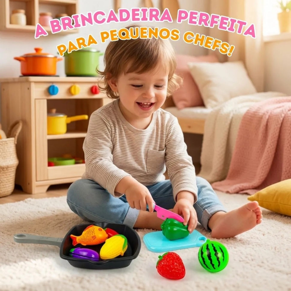 Brinquedo Kit Cozinha Comidinhas C/ Velcro