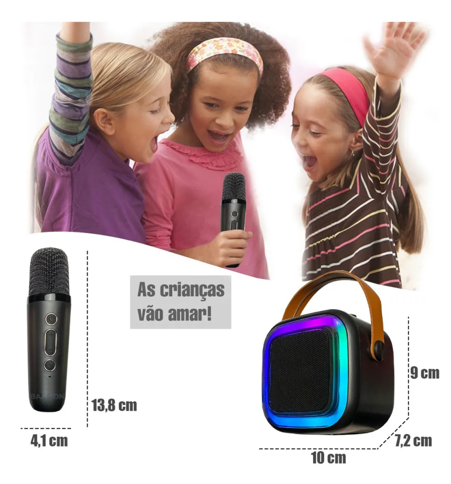 Caixinha Som Karaokê c/ Microfone