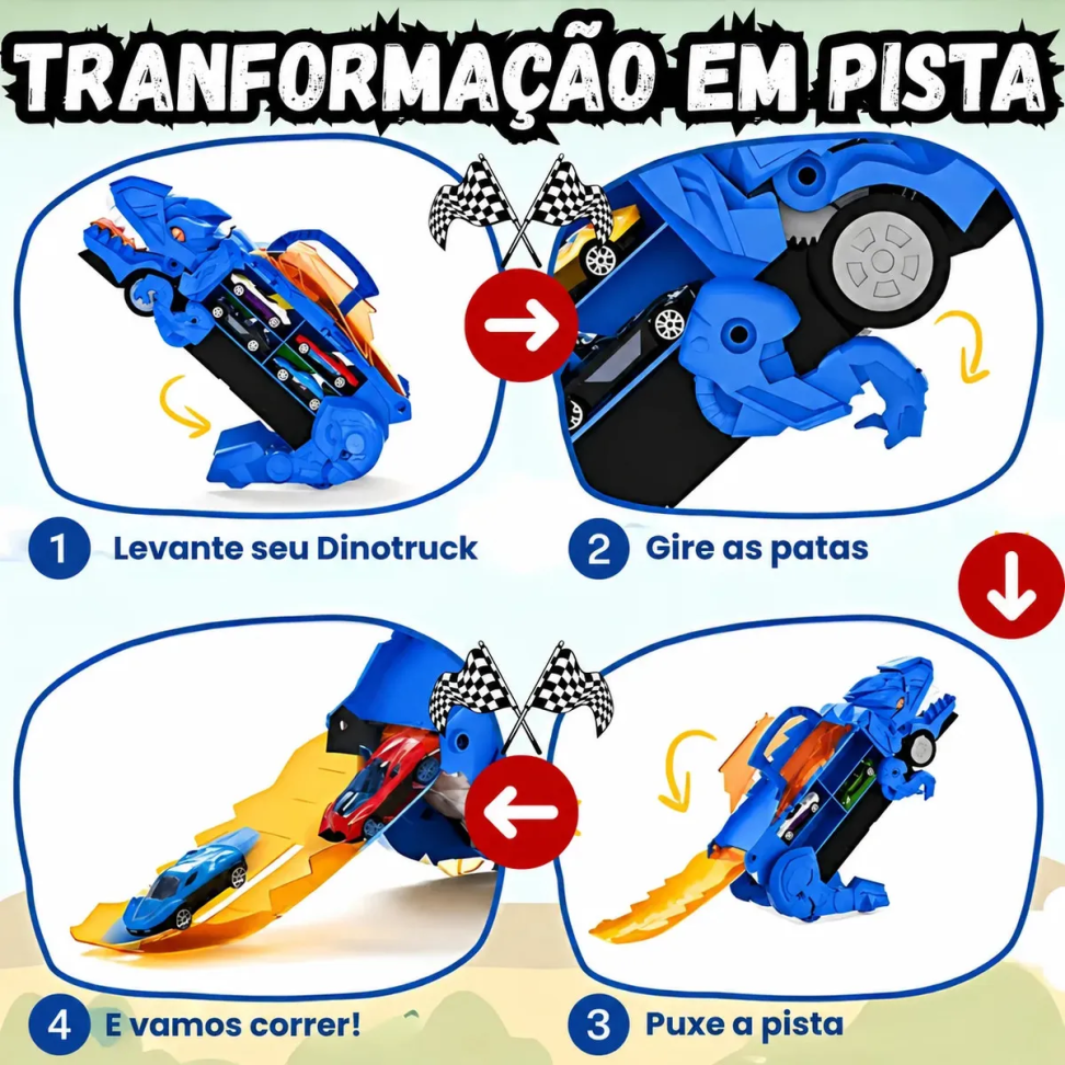 Caminhão Dino Engole Carrinho c/ Pista Lançador e Maleta 8 carrinhos - #4