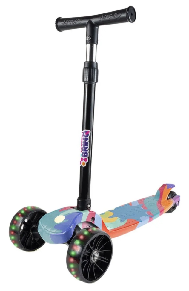 Patinete Infantil 3 Rodas Dobrável Com Led