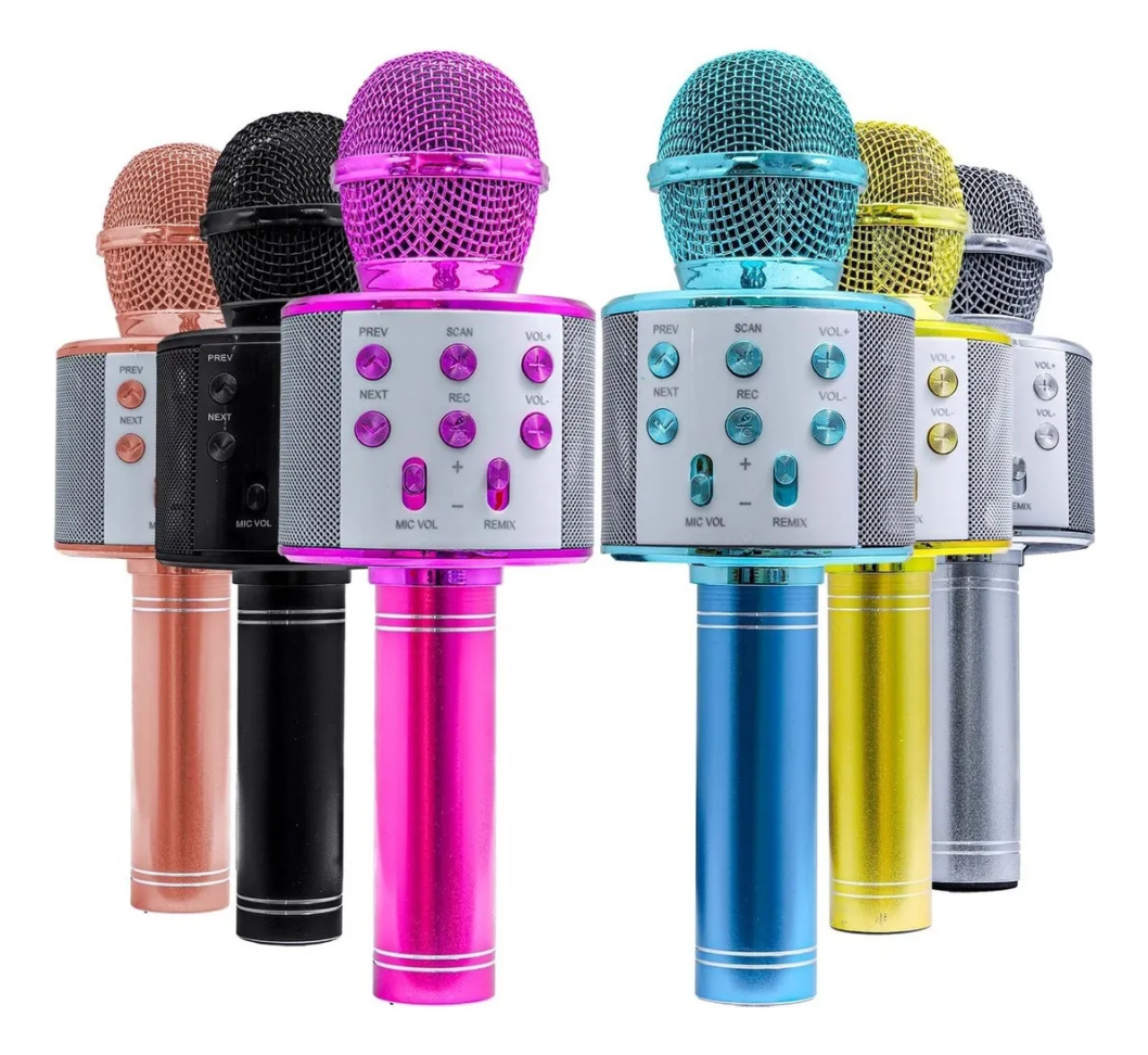 Microfone Com Caixa de Som Bluetooth Karaoke