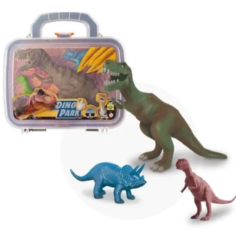 Maletinha Dino Park Com Três Dinossauros Sortidos