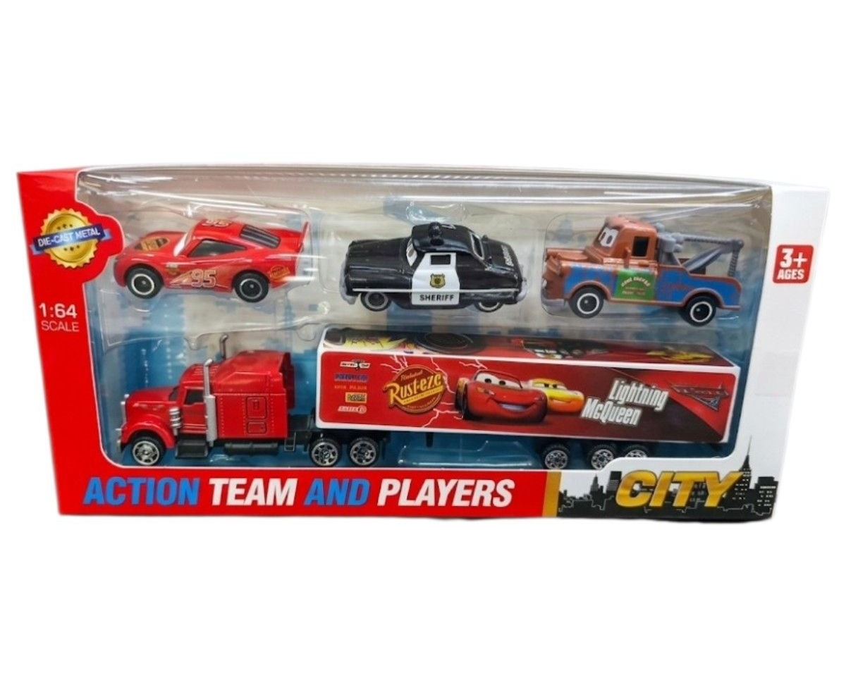 Kit Carrinhos de Ferro C/ Caminhão 5 peças