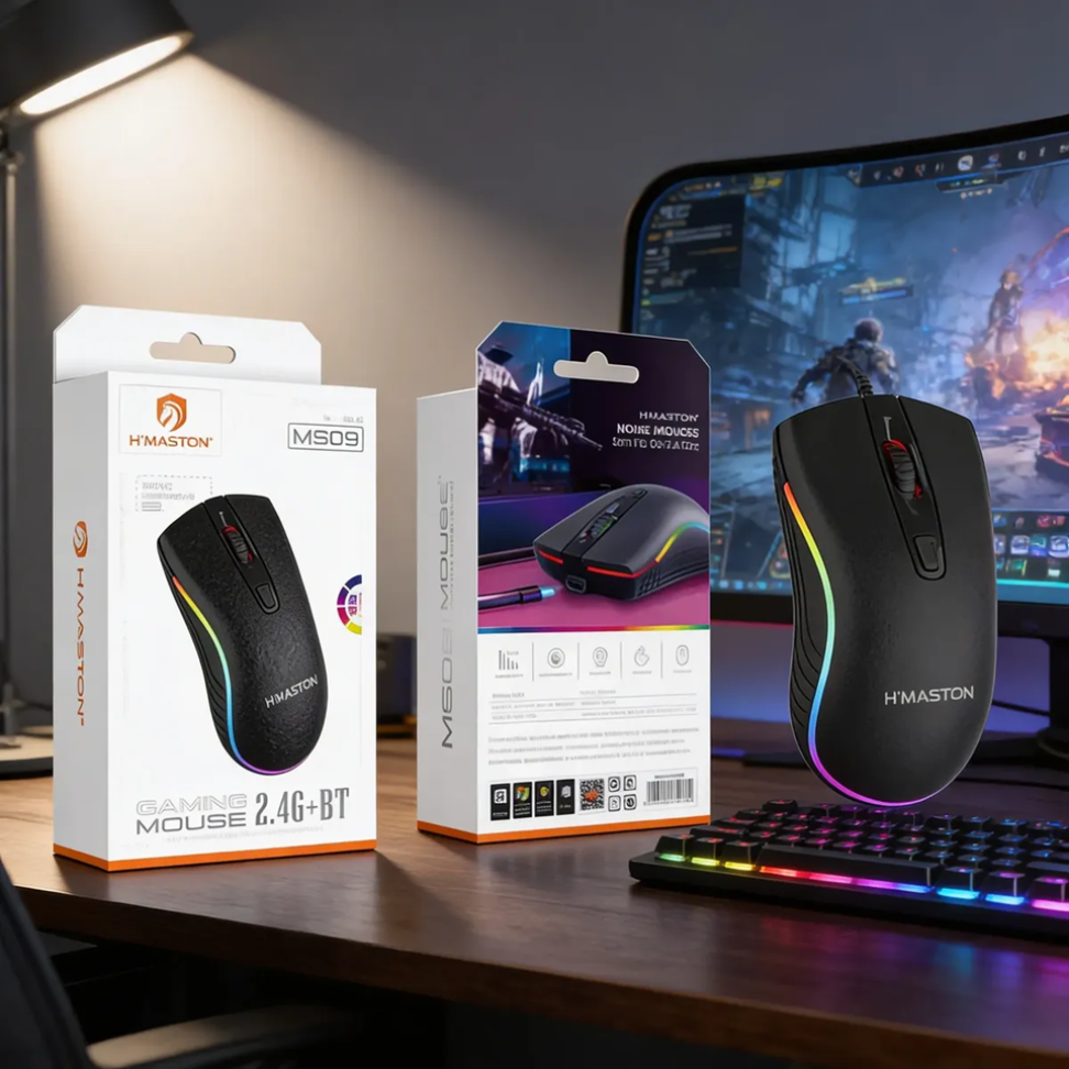 Mouse Recarregável Ms09 Sem Fio