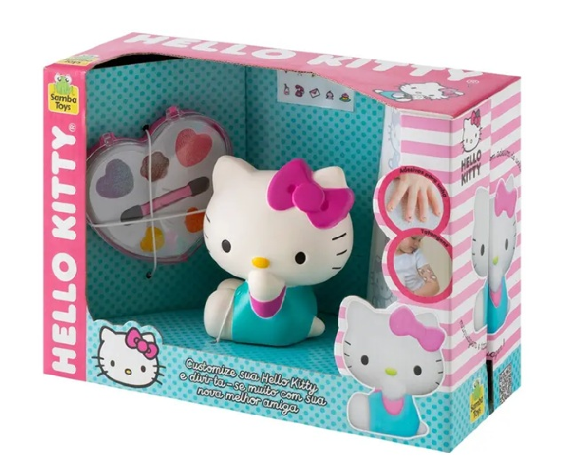 Hello Kitty Com Tatuagem, Adesivo e Maquiagem Infantil