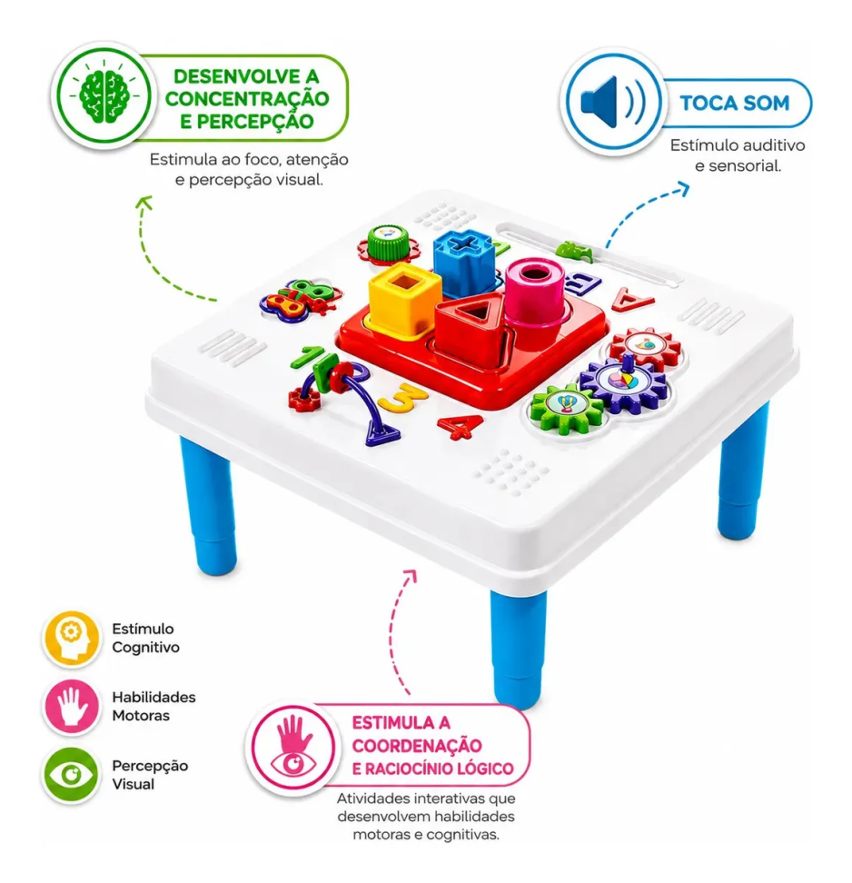 Mini Mesinha Infantil Educativa Poliplac