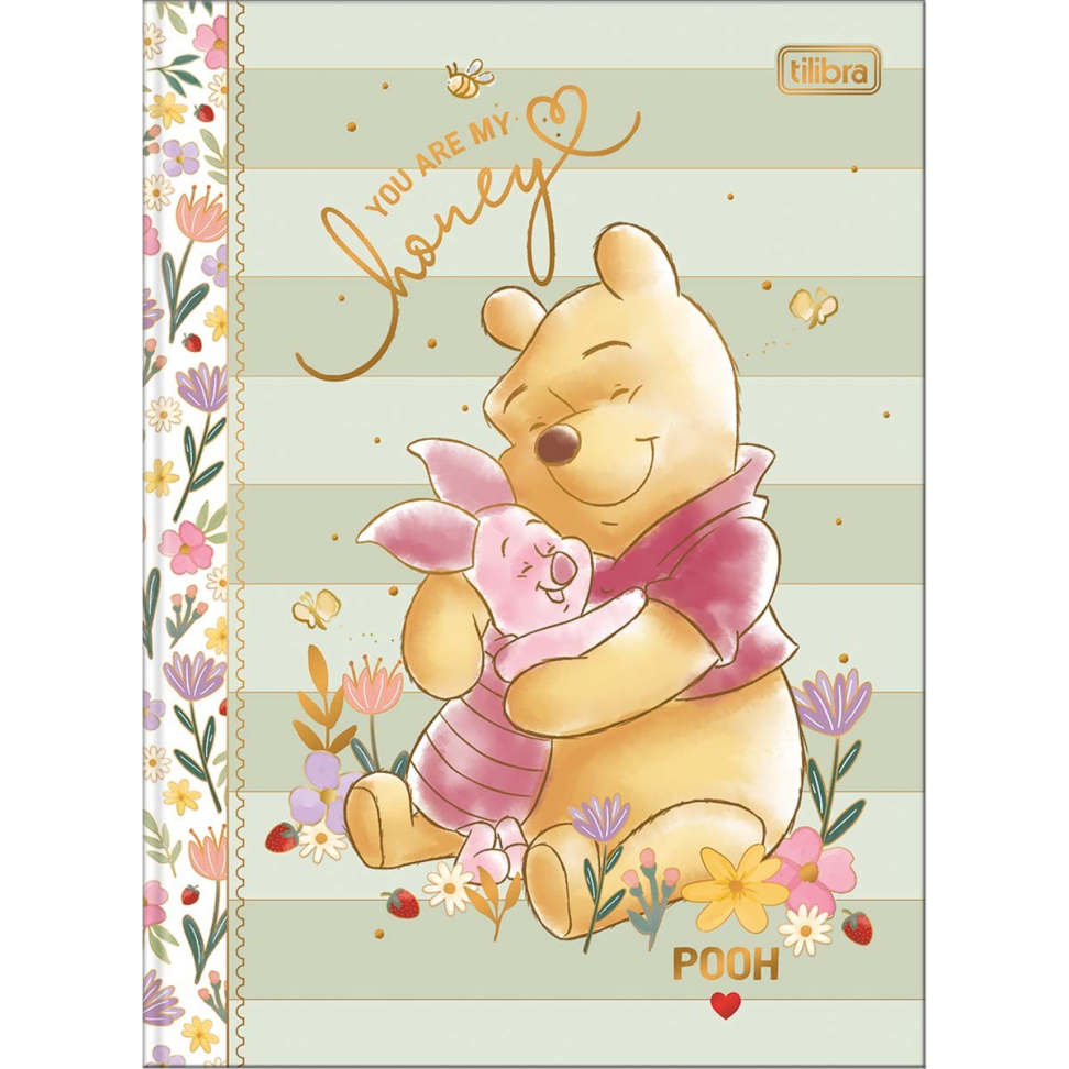 Caderno Brochura Capa Dura Colegial Pooh 80F - SORTIDO