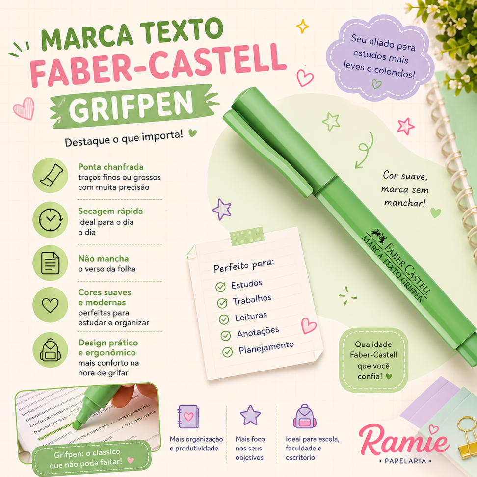 Marca Texto Faber-Castell Grifpen - Verde