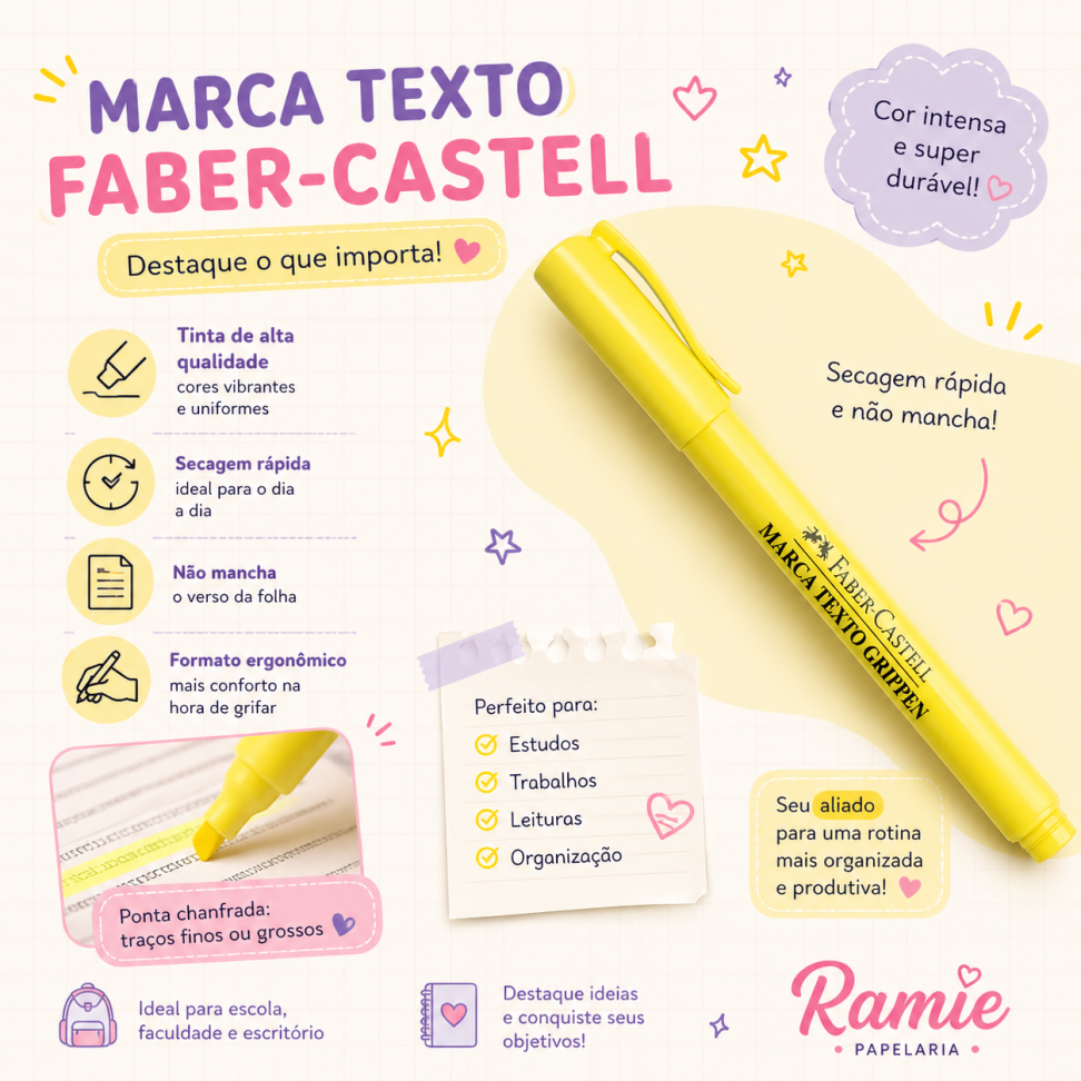 Marca Texto Faber-Castell Grifpen - Amarelo