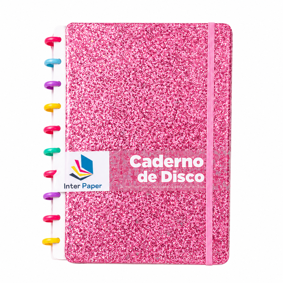 Caderno de Disco Glitter B5