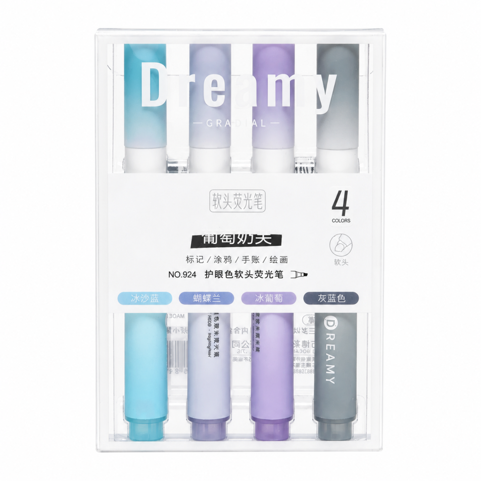 Marca Texto Degradê Dreamy Azul 4 Cores