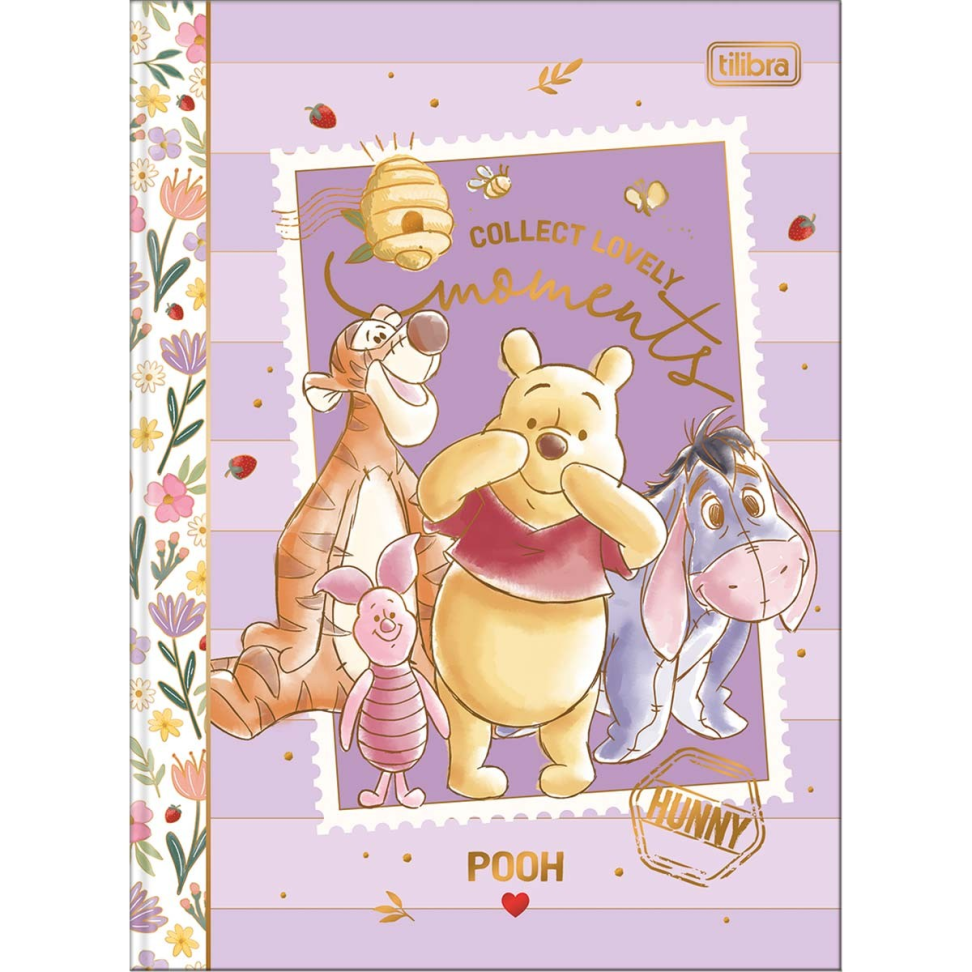 Caderno Brochura Capa Dura Colegial Pooh 80F - SORTIDO