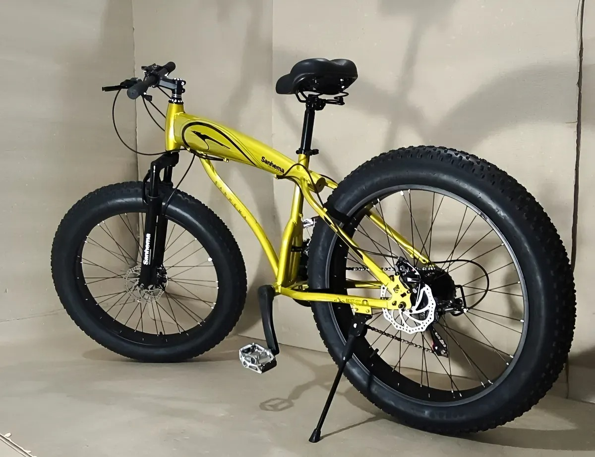 Bicicleta Fat Monster Aro 26 Freio Disco Dourada - #6