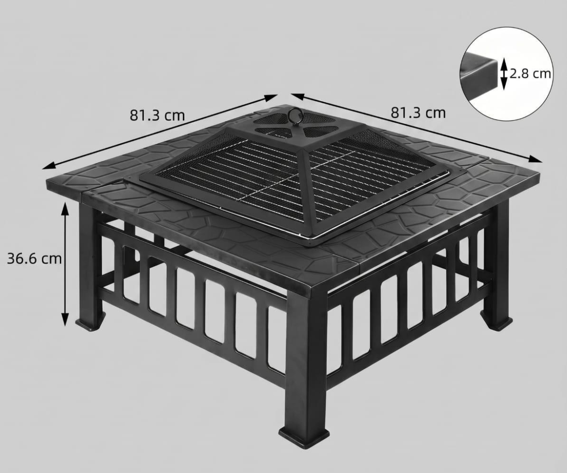 Lareira E Churrasqueira De Chão Jardim Aquecedor Externo - #4