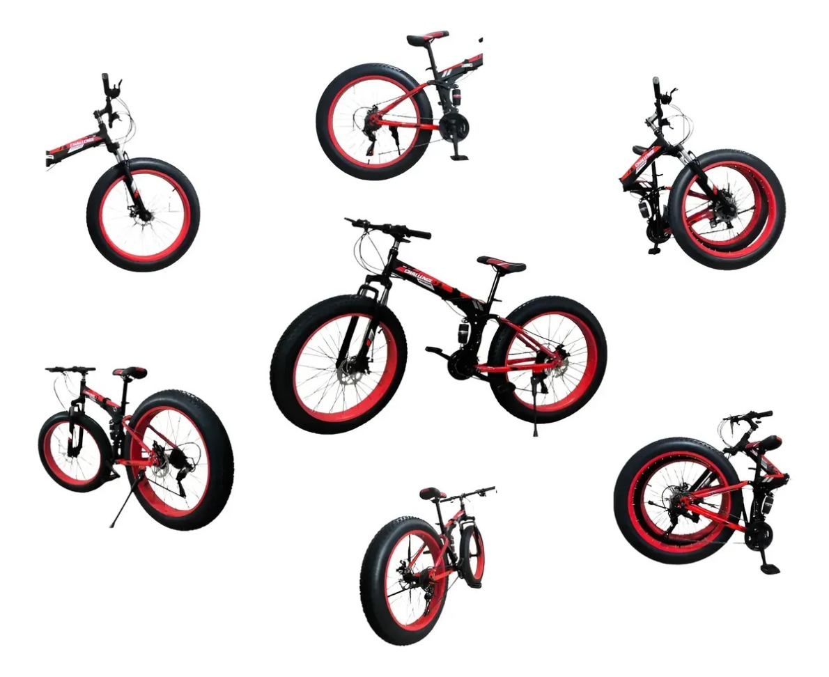 Bicicleta Fat Dobrável Aro 26 Freio A Disco 21 Velocidades Vermelha - #5