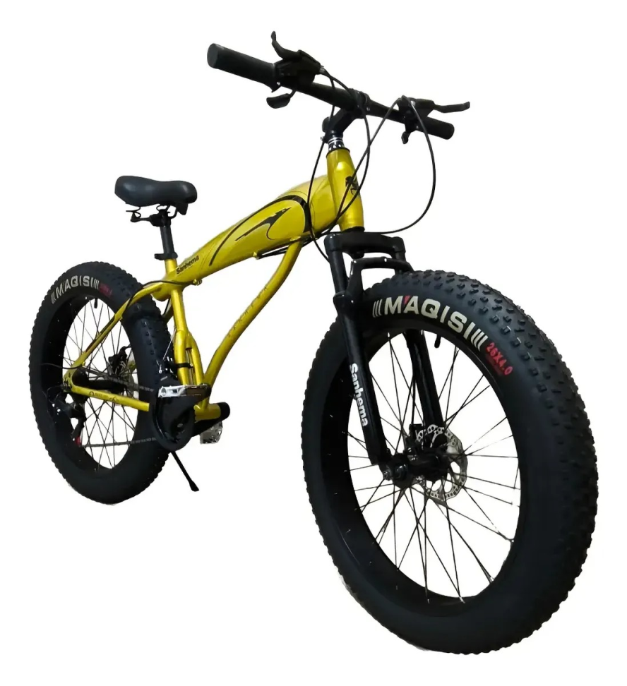 Bicicleta Fat Monster Aro 26 Freio Disco Dourada - #3