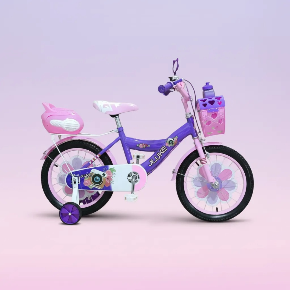Bicicleta Jiluke Princesas Aro 16 Infantil Meninas Rosa Claro com Roxo - #7