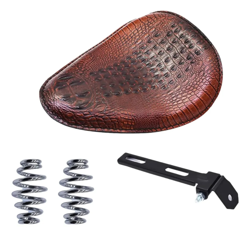 Banco Solo Para Harley Davidson 883r/ Iron - Forty Eigth Marrom Crocodilo - #2