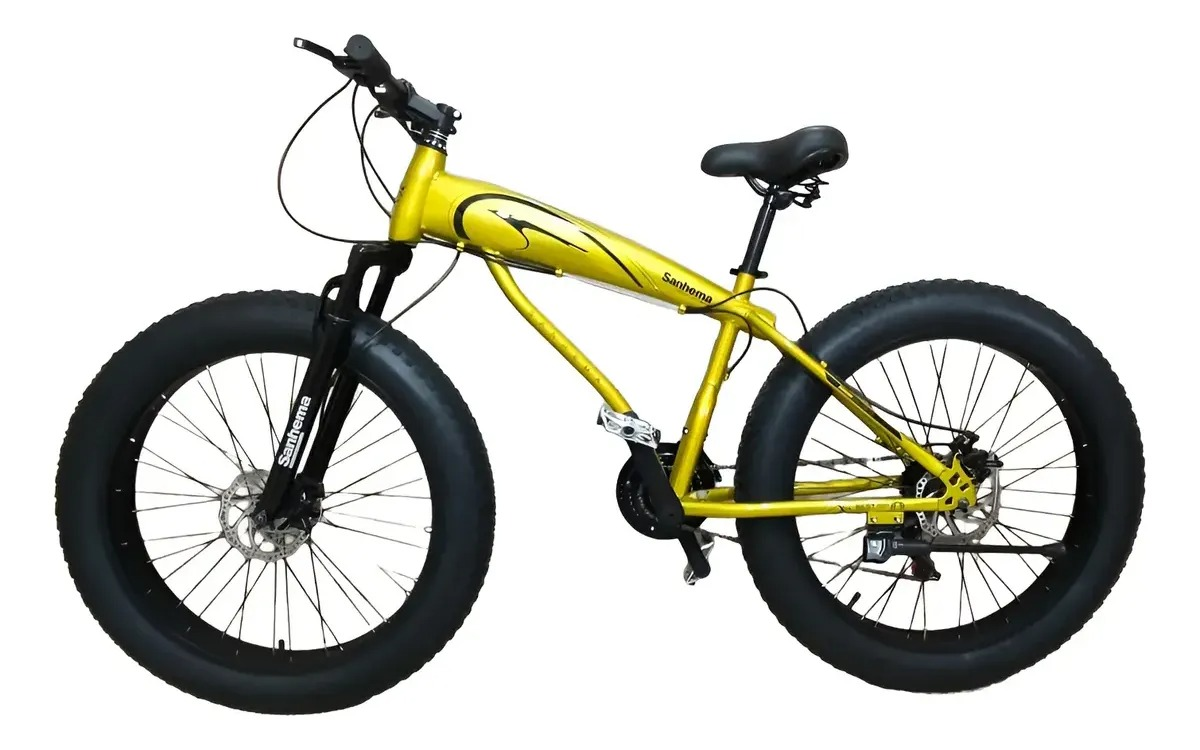 Bicicleta Fat Monster Aro 26 Freio Disco Dourada