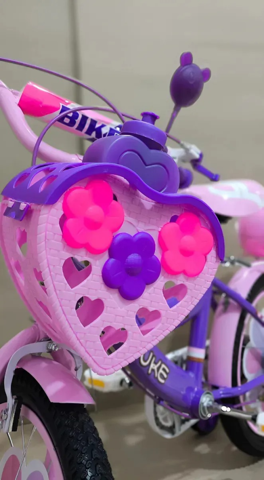 Bicicleta Jiluke Princesas Aro 16 Infantil Meninas Rosa Claro com Roxo - #8