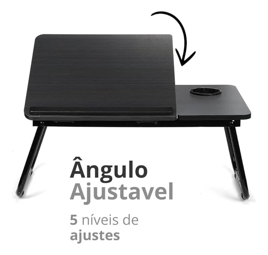 Mesa Portátil Notebook Home Office Preto - #5