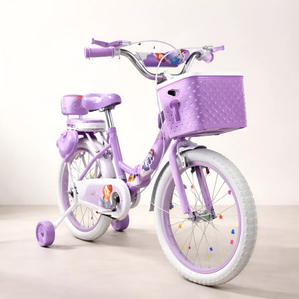 Bicicleta Aro 20 Dobrável Mozu Meninas Com Cesta E Garupa Lilás - #3