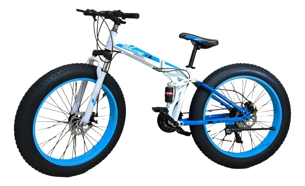 Bicicleta Fat Dobrável Aro 26 Freio A Disco 21 Velocidades Azul - #3