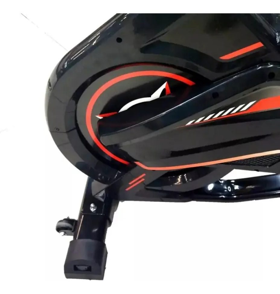 Bicicleta Ergométrica Spinning Mecanica 13kg Preto com Vermelho - #10