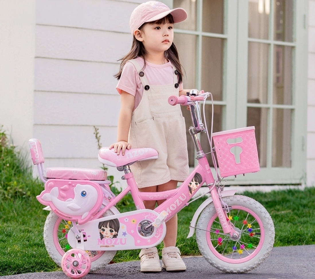 Bicicleta Infantil Meninas Aro 16 Com Rodinhas Garupa Rosa - #6