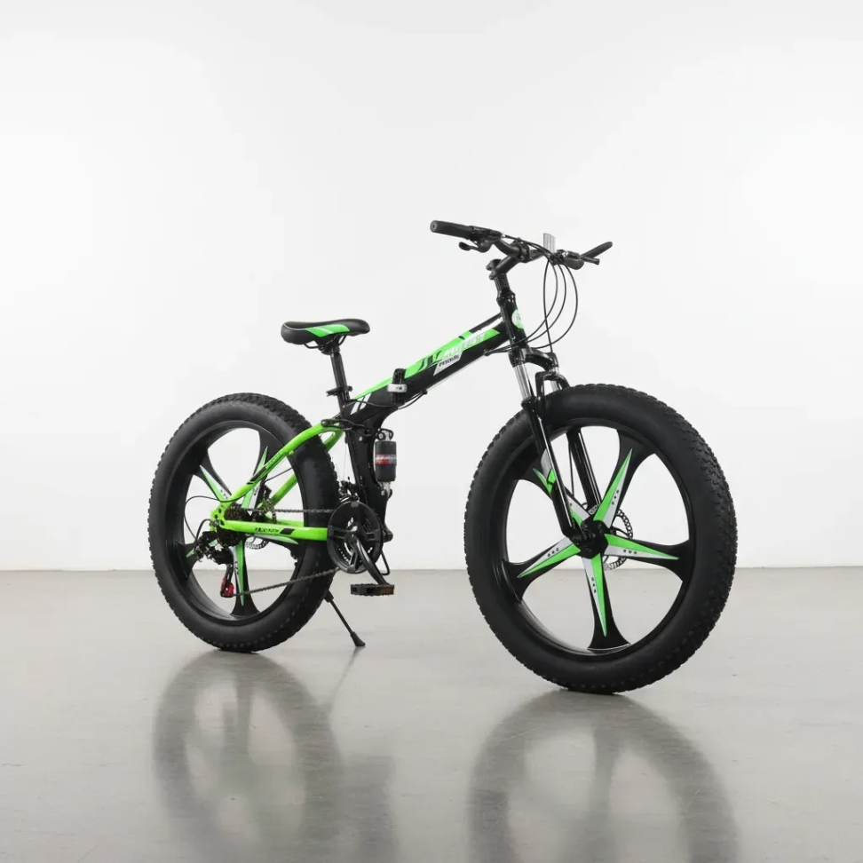 Bicicleta Dobrável Fat Monster 21 Marcha Aro 26 Pneu 4.0 Verde - #7