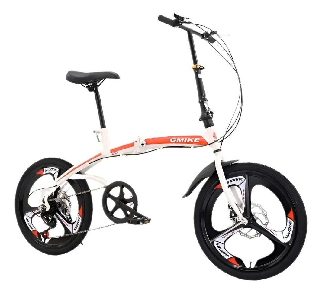 Bicicleta Dobrável 7 Velocidades Aro 20 Roda De Alumínio Branca - #8