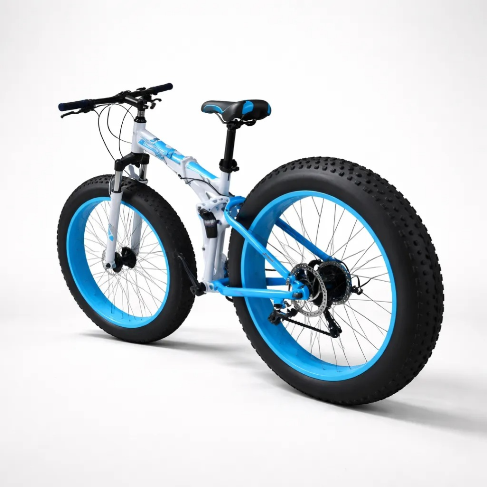 Bicicleta Fat Dobrável Aro 26 Freio A Disco 21 Velocidades Azul - #9