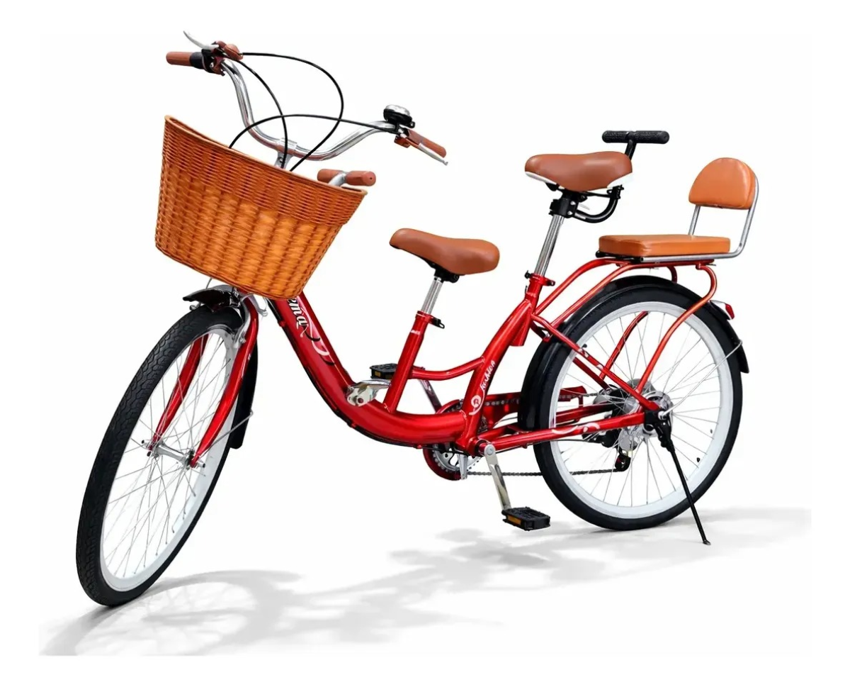 Bicicleta Retrô 7 Velocidades Aro 24 Vermelha Vintage - #5